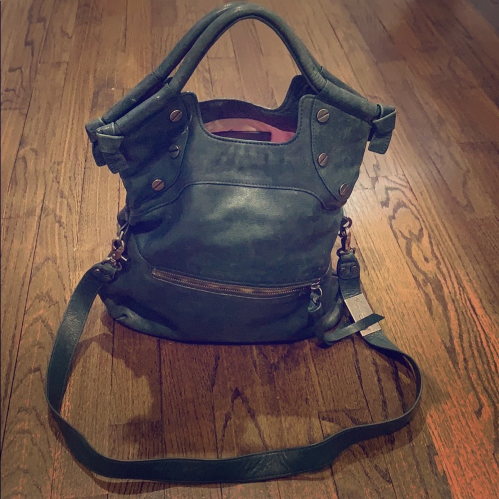 Foly and Corinna Green cross body bag with handles